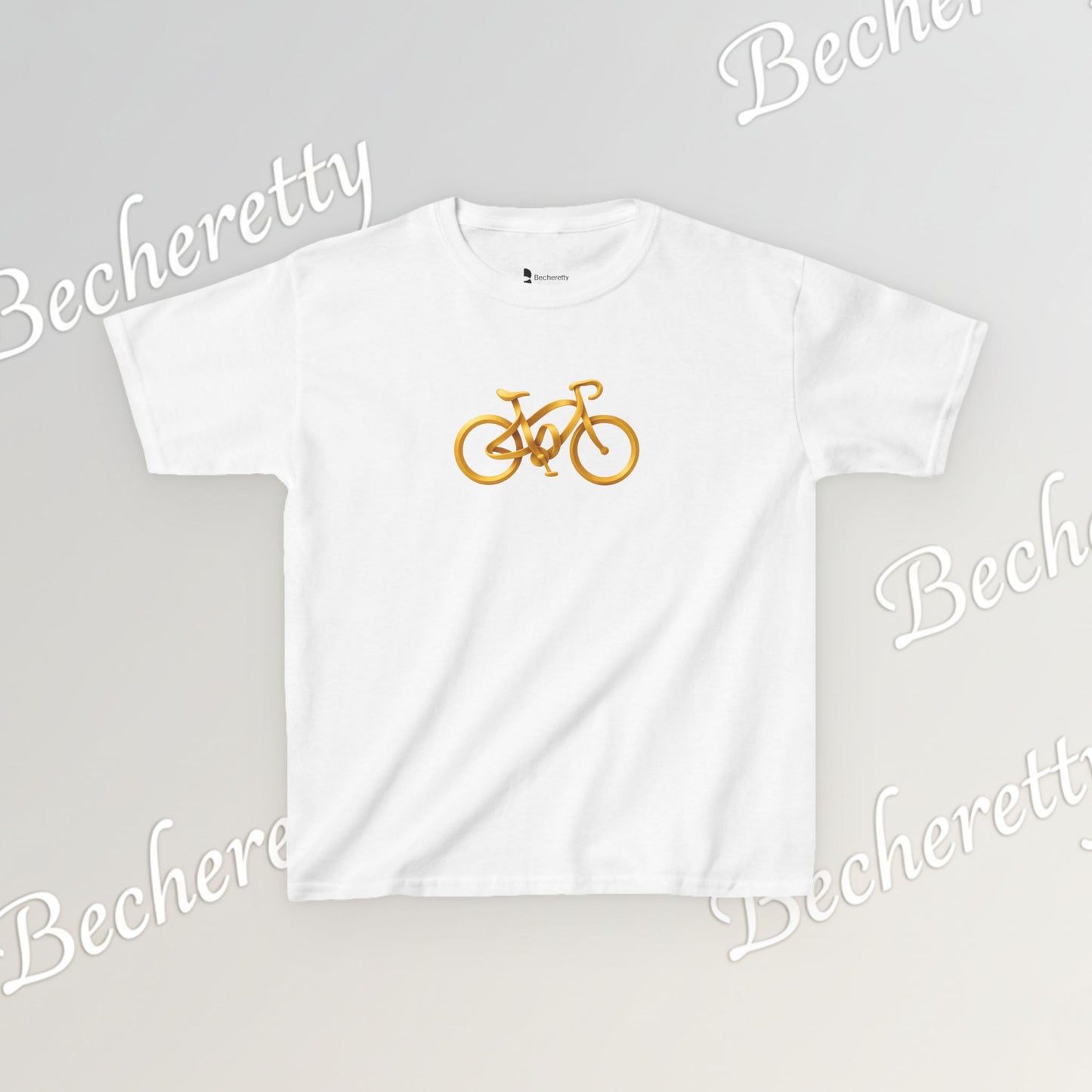 Artistic "Golden Bike" Tee Becheretty - Perfect for Sports Fans, Birthday Gifts, Playdates, Summer Fun