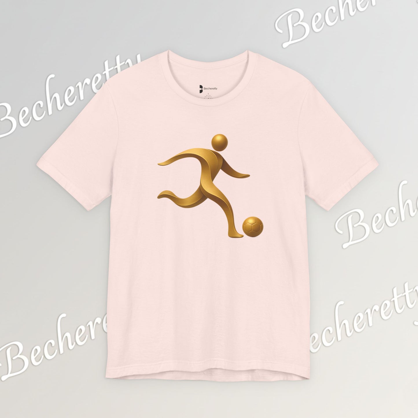 Soccer Player Gold Icon Tee - Graphic Art Minimalist Becheretty - Perfect Gift - Casual Wear