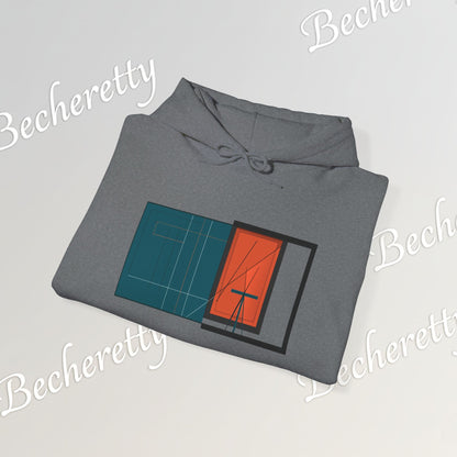 Architectural-Inspired Graphic Hoodie Becheretty — Modern Minimalist Geometric Art Sweatshirt