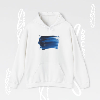 Abstract Blue Brushstroke Hoodie - Art Graphic Becheretty - Comfort and style with this Unisex Heavy Blend