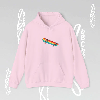 Rainbow Skateboard Graphic Hoodie Becheretty - Unisex - Perfect Gift for Skaters Lovers