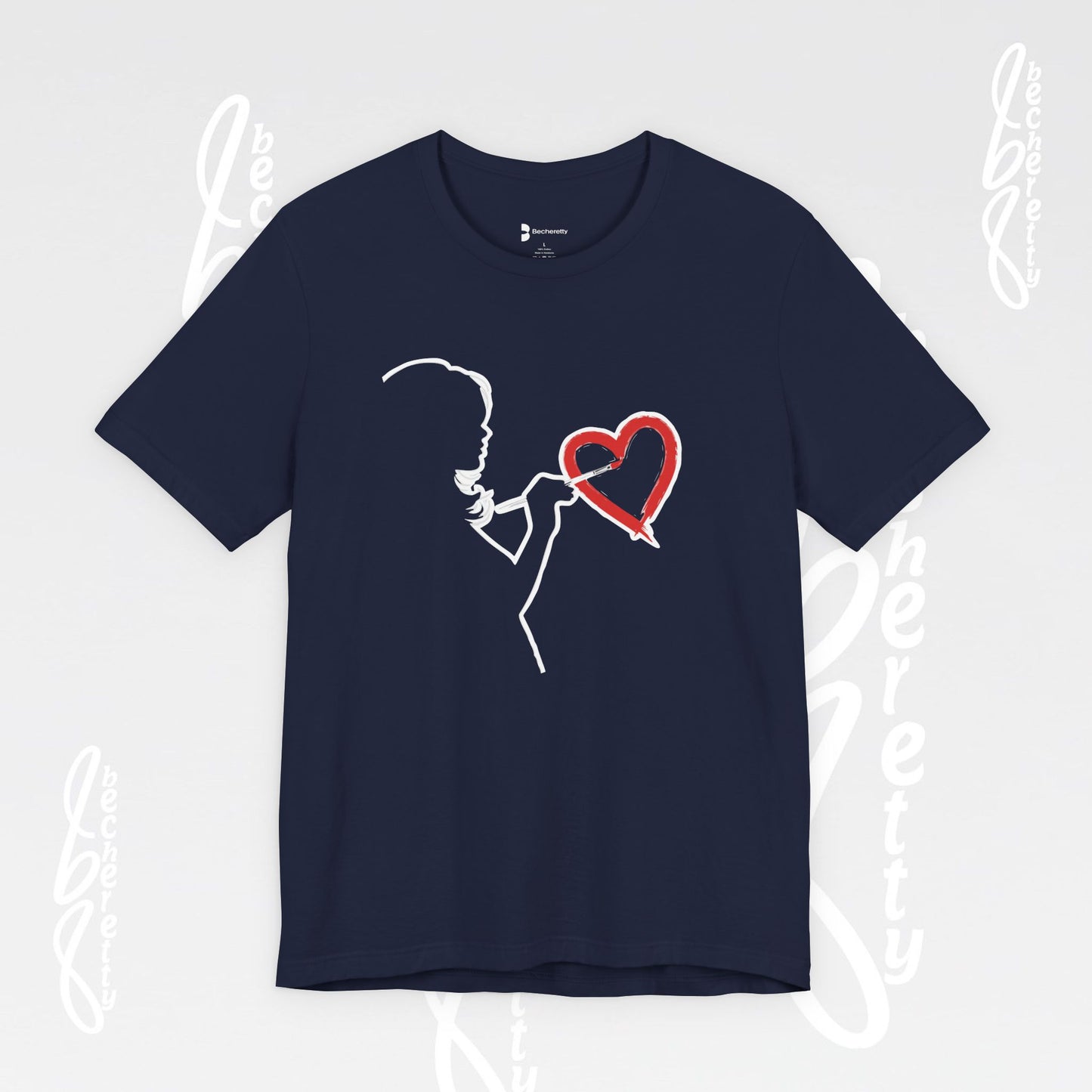 Graphic Art T-shirt "Love" Minimalist Design Becheretty - Urban Style - Casual Wear