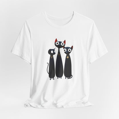T-Shirt "Three Stylized Black Cats" | Cute Minimal Graphic Becheretty - Modern, artful touch