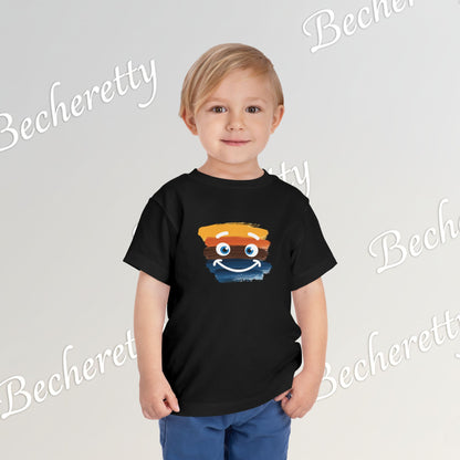 Toddler Tee Smiley Watercolor Art Graphic Minimalist Becheretty - Happy Face Kids T-Shirt