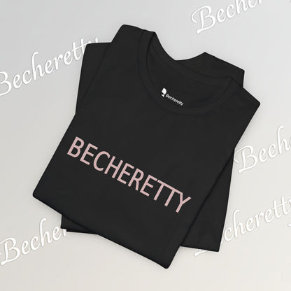Minimalist Logo Tee Becheretty - Short Sleeve- Casual Style, Unisex - Relaxed Fit Top - Everyday wear