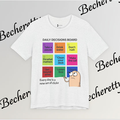 Graphic T-Shirt - Becheretty Motivational Checklist Tee that brings gentle humor and daily mindfulness to everyday wear