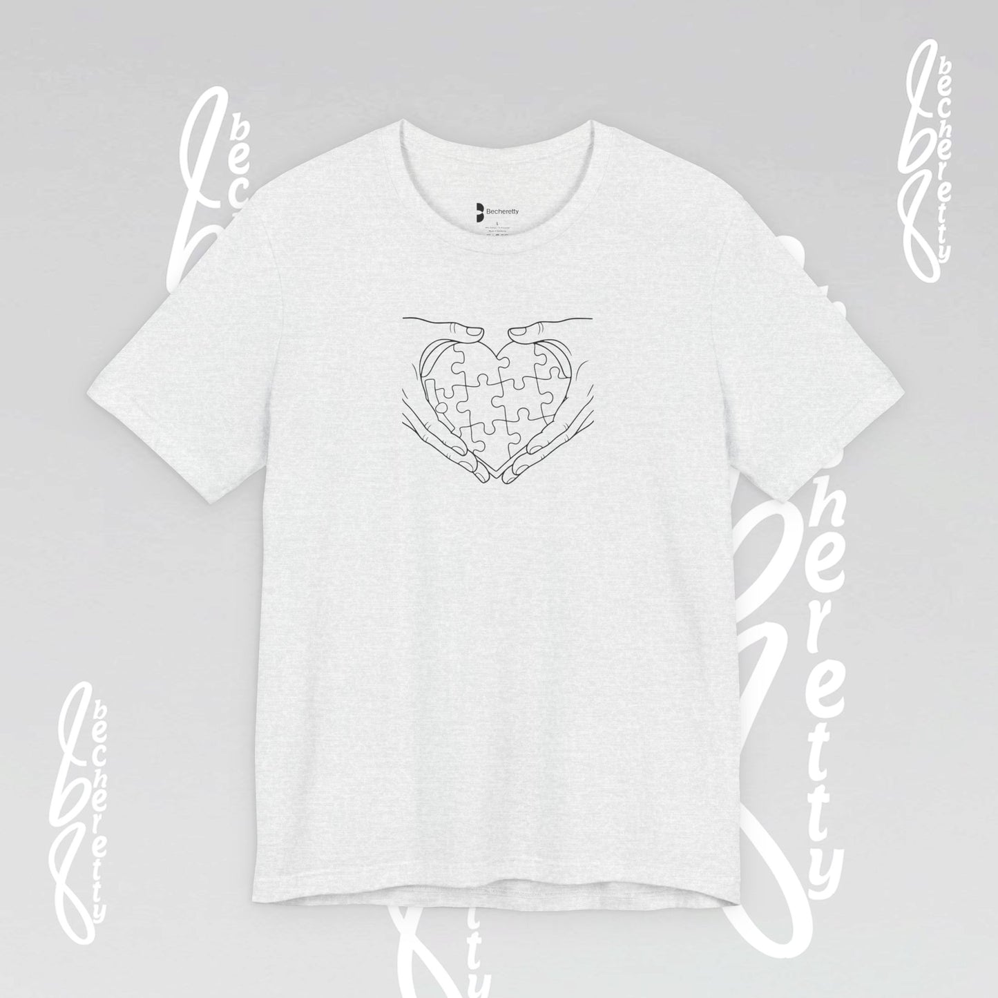 Autism Awareness T-Shirt  "My Heart is Yours" - Becheretty Minimalist design - Unisex, casual wear.