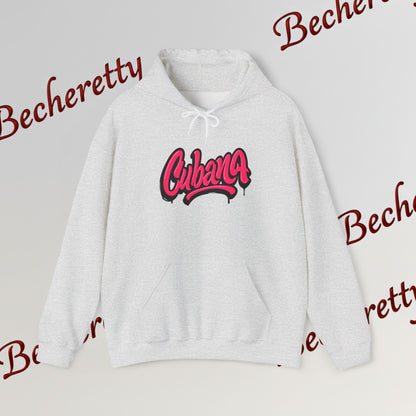 Graphic Hoodie "Cubana"  Art Graphic Becheretty - This spacious kangaroo-style bag proudly displays a connection to Cuban culture.