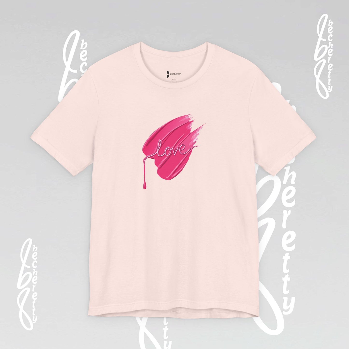Love Brushstroke T-Shirt - Art Graphic Minimalist Becheretty - Special gift for your sweetheart