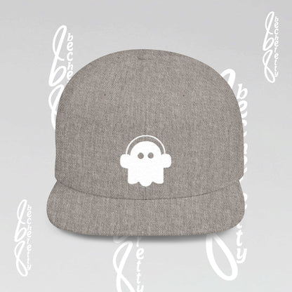 Unique Ghost Headphones Flat Bill Snapback Hat - Art Graphic Becheretty