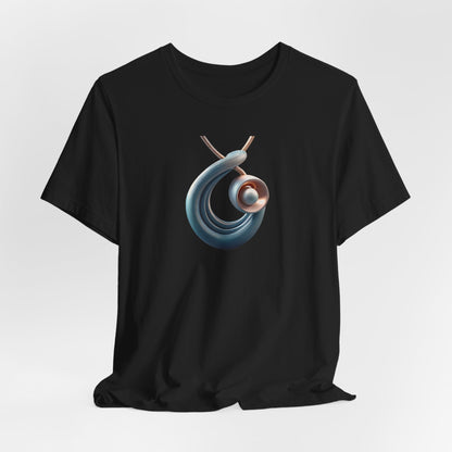 Abstract Nautical Wave Tee - Minimalist Anchor & Shell Graphic Becheretty - Perfect Gift for Art Lovers