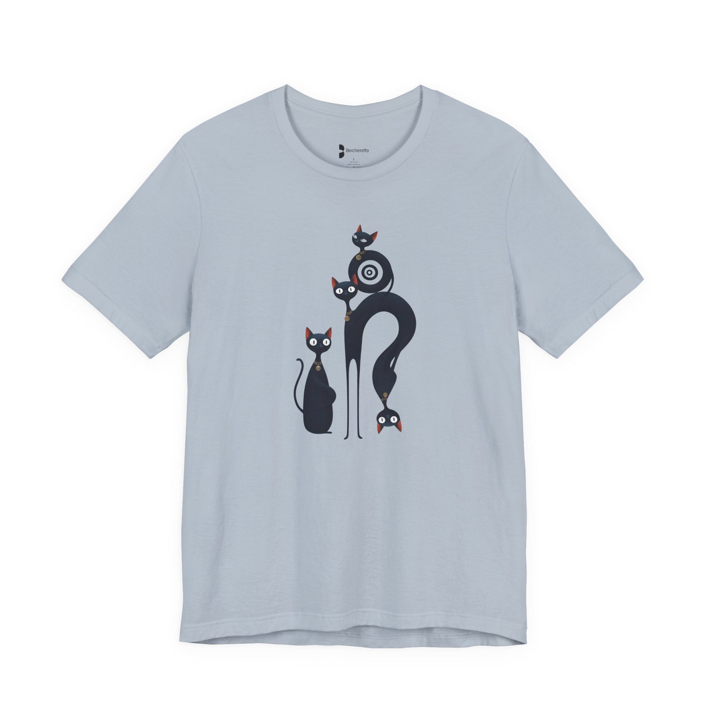 Graphic Tee "Playful Family Cats" Artistic design Becheretty - Wearable Art apparel for special occasions