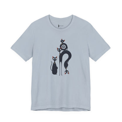 Graphic Tee "Playful Family Cats" Artistic design Becheretty - Wearable Art apparel for special occasions