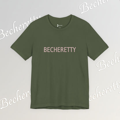 Minimalist Logo Tee Becheretty - Short Sleeve- Casual Style, Unisex - Relaxed Fit Top - Everyday wear
