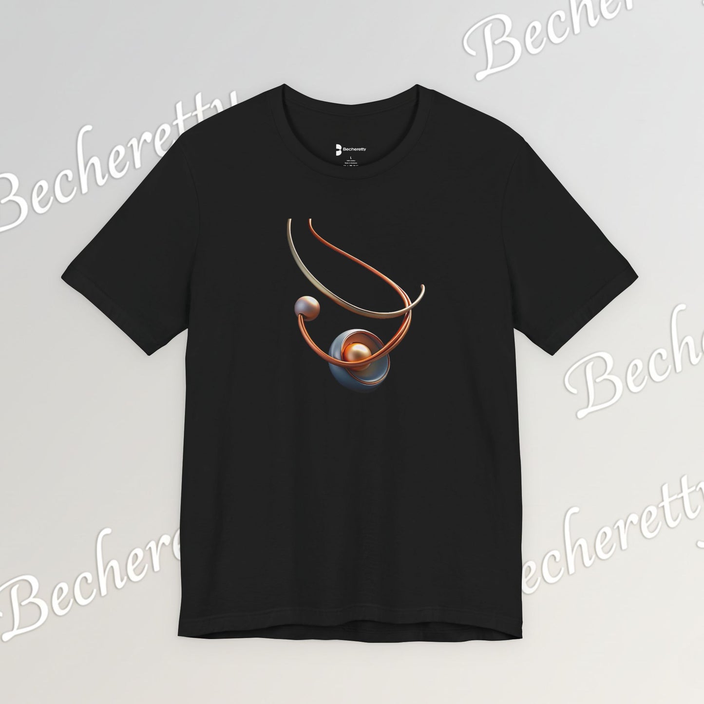 Artistic Graphic T-Shirt Becheretty - Stylish Necklace Design - Casual Wear, Gift for Art Lovers, Summer Fashion, Everyday Comfort