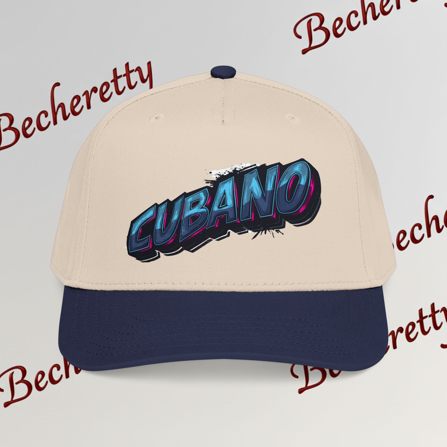 Snapback Baseball Cap "Cubano"  — Graphic Art Becheretty - Stylish companion for laid-back meetups - Gift Cap idea.