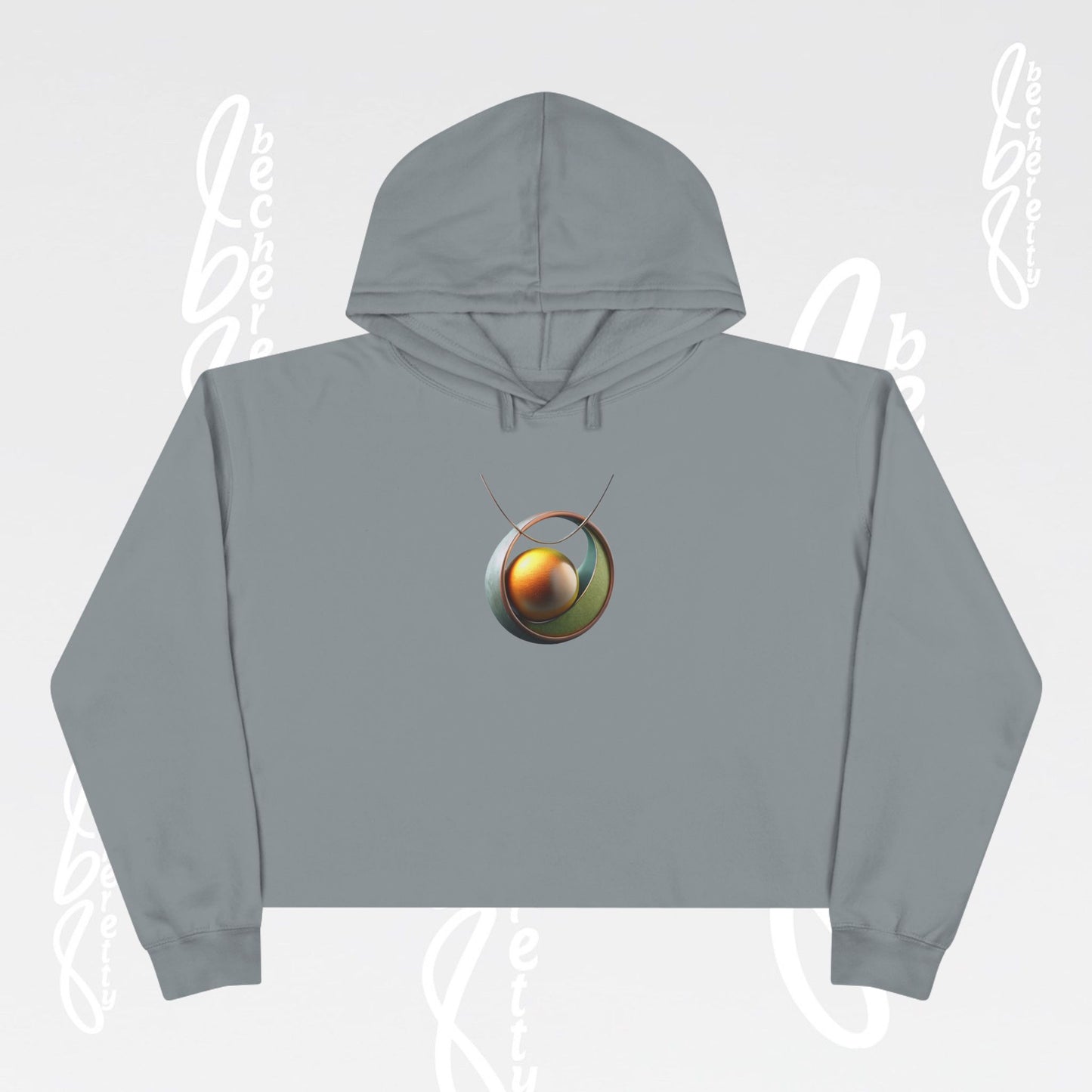 Artistic Necklace Graphic Crop Hoodie Becheretty - Minimal Fashion expression for Art Lovers