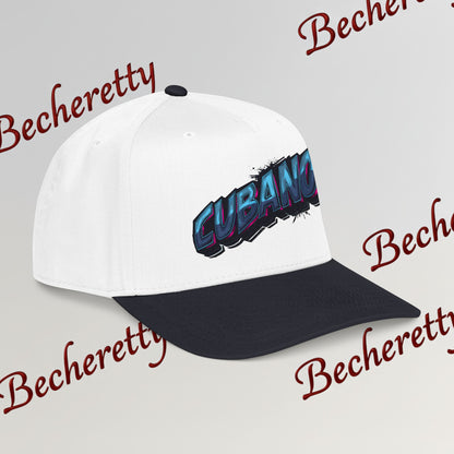 Snapback Baseball Cap "Cubano"  — Graphic Art Becheretty - Stylish companion for laid-back meetups - Gift Cap idea.