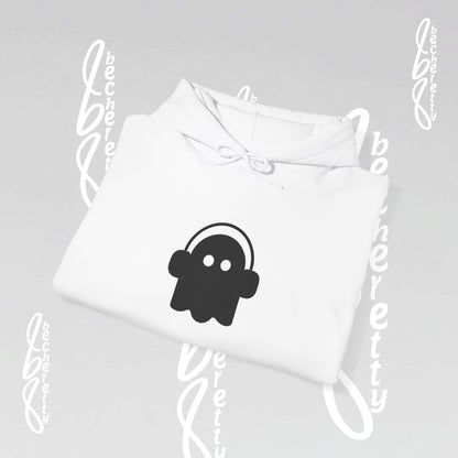Funny Ghost Hoodie - Art Graphic Minimalist Becheretty "Ghost Headphone"