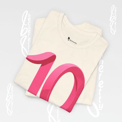 Pink Number 10 - Graphic Tee - Becheretty Minimalist Style - Everyday Comfort - Ideal Gift for Sports Lovers