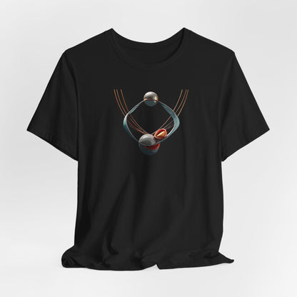 Abstract Orbital Necklace Tee - Art Graphic Minimalist Becheretty - Wearable artwork