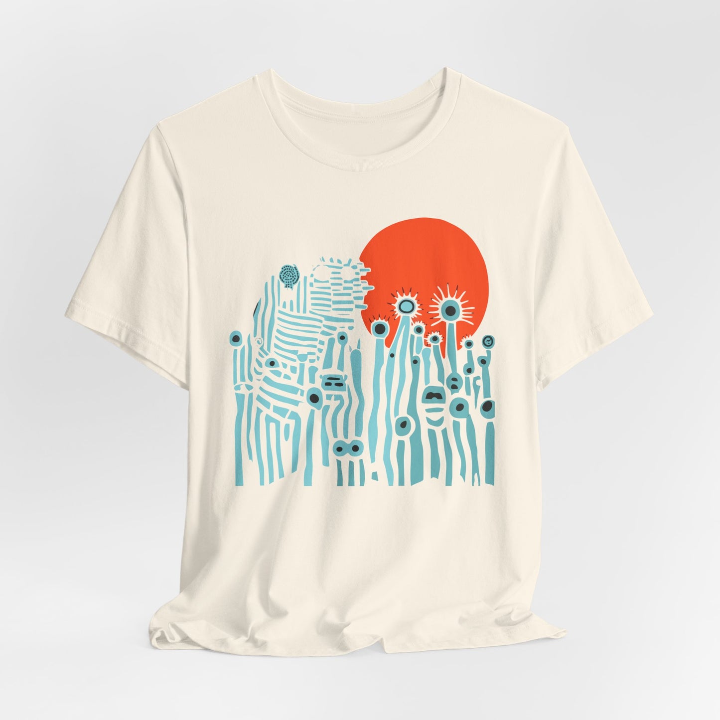 Sunset Wildflowers T-Shirt — Minimal Floral Graphic Tee - Playful statement - Wearable Art