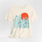 Sunset Wildflowers T-Shirt — Minimal Floral Graphic Tee - Playful statement - Wearable Art