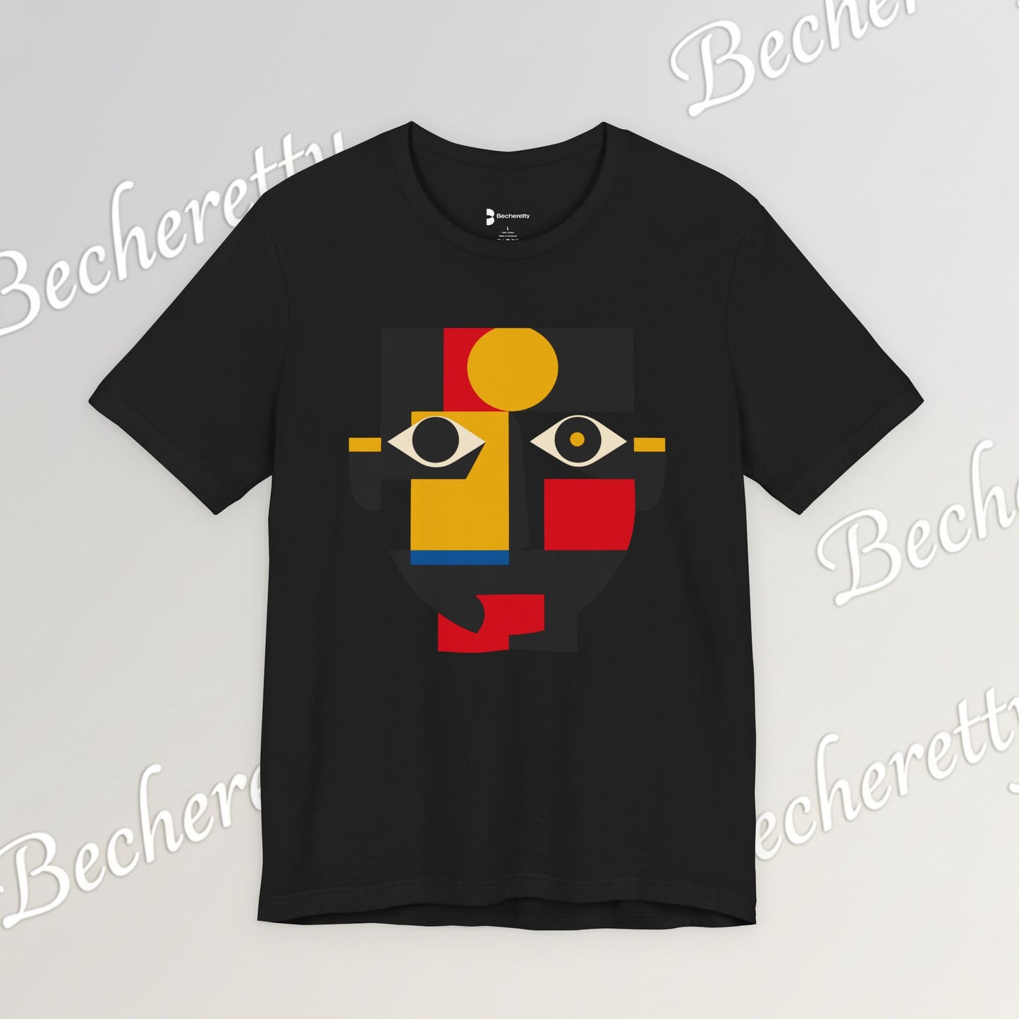 Abstract Geometric Face T-Shirt — Modern Cubist Art Tee