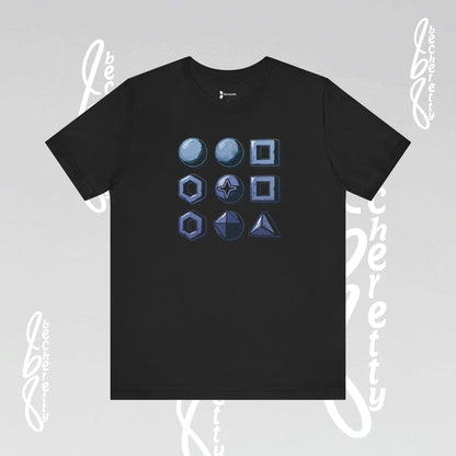 Graphic "Abstract Geometrics" T-Shirt Becheretty - Short Sleeve - Art Minimalist - Casual Wear
