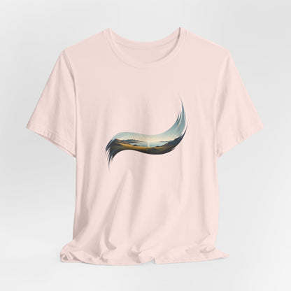Abstract Wave Tee — Minimal Coastal Brushstroke T-Shirt Becheretty - Ideal Gift - Original Design