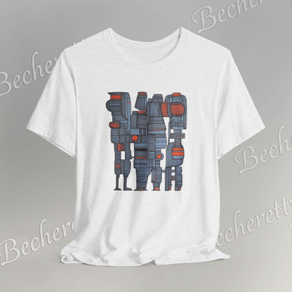 Abstract figurative illustration T-Shirt Becheretty - Geometric, totem-inspired composition - Wearable Art