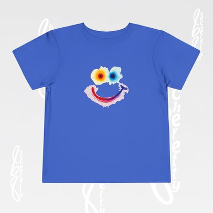 Toddler T-shirt - Colorful Watercolor Smiley Face - Art Graphic Minimalist Becheretty