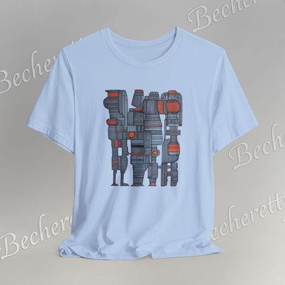 Abstract figurative illustration T-Shirt Becheretty - Geometric, totem-inspired composition - Wearable Art