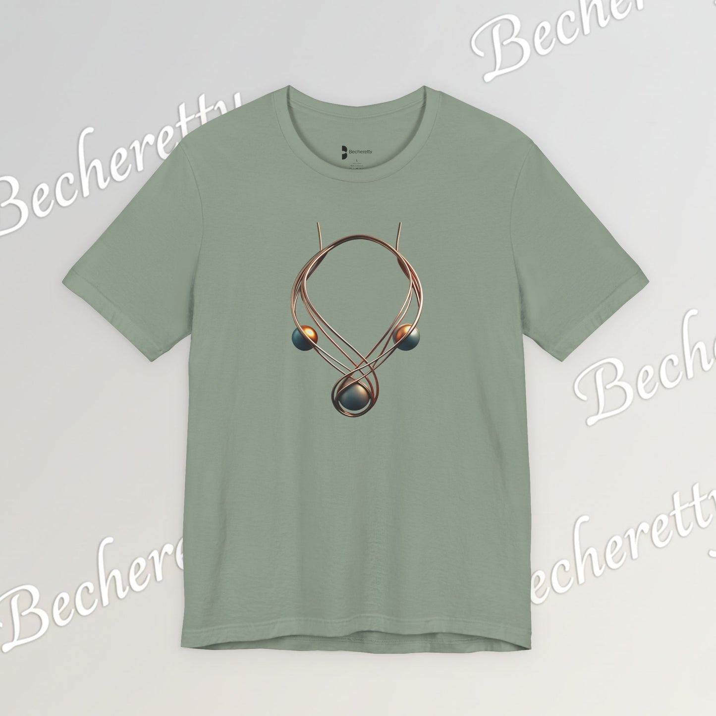 Art Graphic  Necklace "Mystic Orb" Minimalist Tee Becheretty - Wearable Art work - Unique design