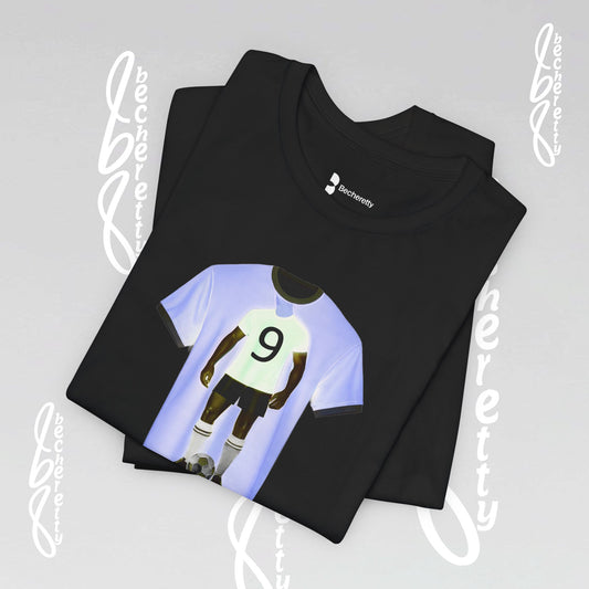 Soccer T-shirt Number 9 - Graphic Becheretty - Wearable Art Tee - Soccer Fans