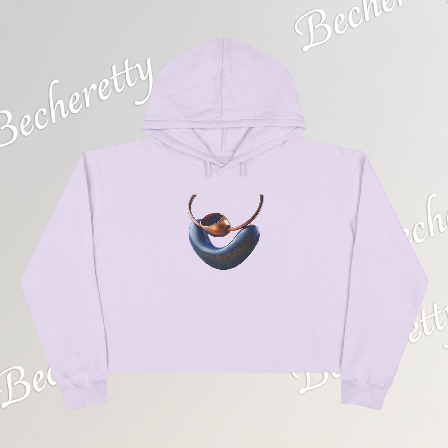 Trendy Crop Hoodie with Artistic Necklace Design Becheretty - Fashionable Sweatshirt, Gift for Her, Casual Wear, Stylish Loungewear