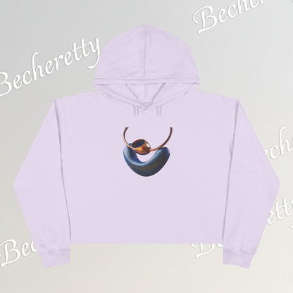 Trendy Crop Hoodie with Artistic Necklace Design Becheretty - Fashionable Sweatshirt, Gift for Her, Casual Wear, Stylish Loungewear