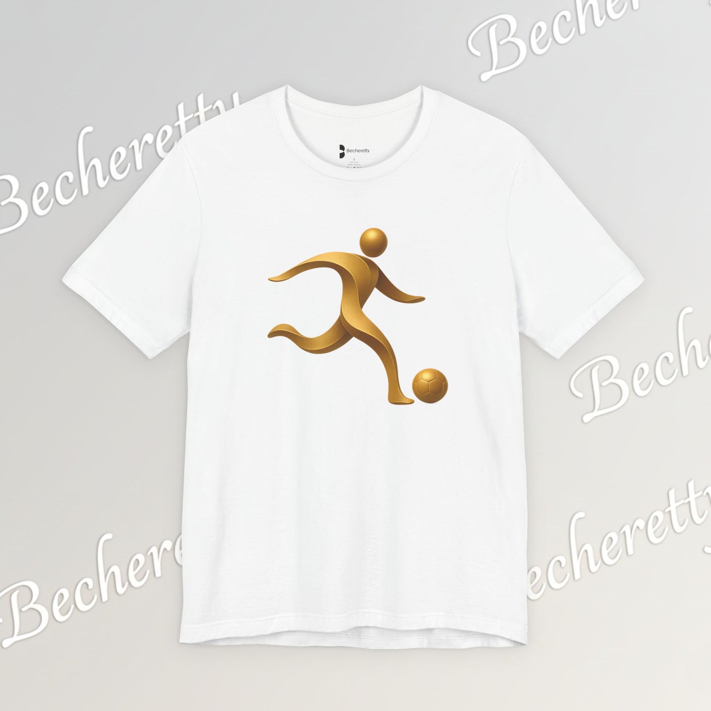 Soccer Player Gold Icon Tee - Graphic Art Minimalist Becheretty - Perfect Gift - Casual Wear