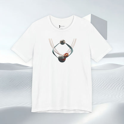 Abstract Orbital Necklace Tee - Art Graphic Minimalist Becheretty - Wearable artwork