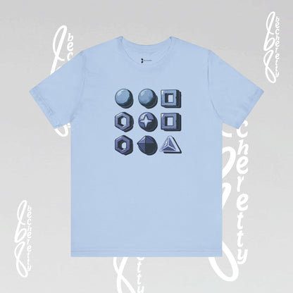 Graphic "Abstract Geometrics" T-Shirt Becheretty - Short Sleeve - Art Minimalist - Casual Wear