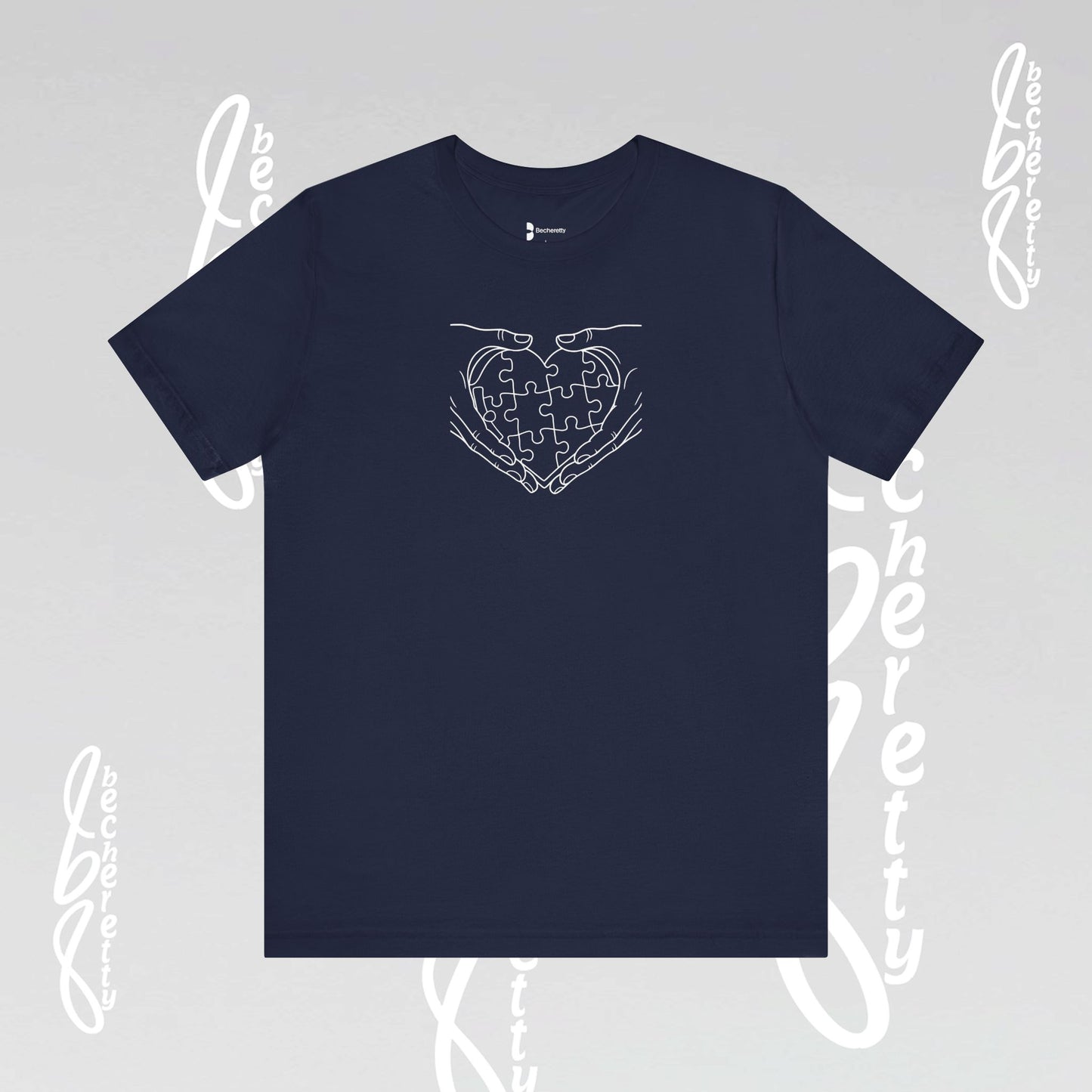 Autism Awareness T-Shirt  "My Heart is Yours" - Becheretty Minimalist design - Unisex, casual wear.