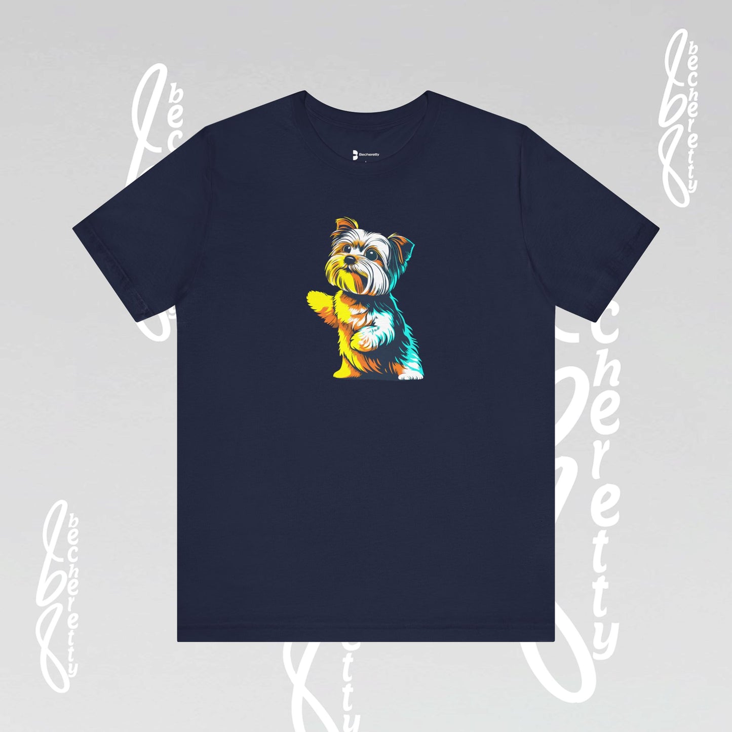 Yorkshire Graphic T-Shirt Becheretty - Artistic Design - Perfect gift for Yorkie Lovers - Casual Wear