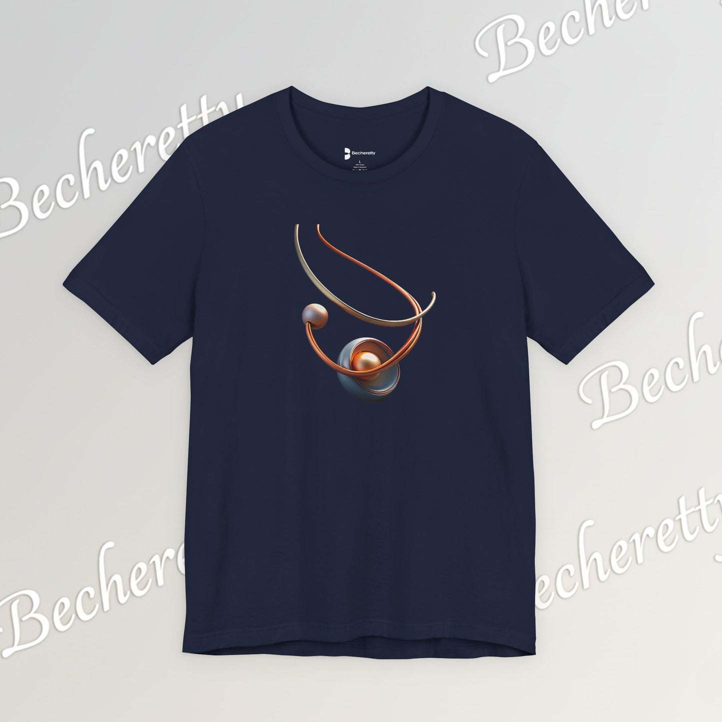 Artistic Graphic T-Shirt Becheretty - Stylish Necklace Design - Casual Wear, Gift for Art Lovers, Summer Fashion, Everyday Comfort