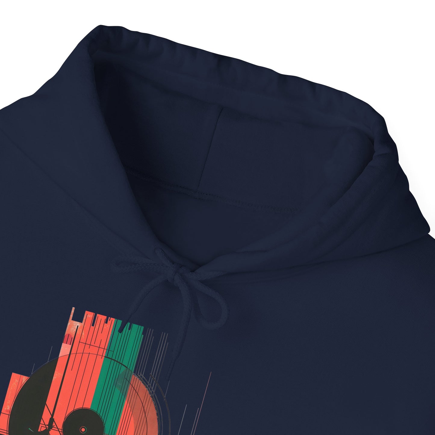 The Vinyl Echo "DJ" Hoodie - Art Graphic Becheretty - The classic vinyl record through a lens of modern geometry