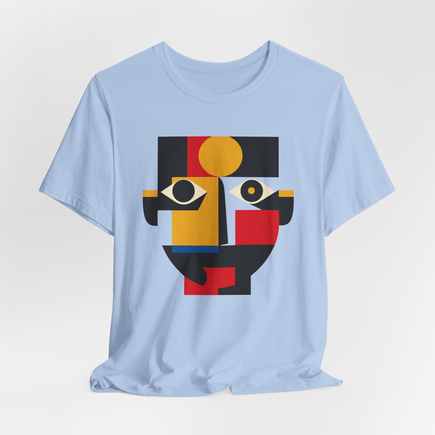 Abstract Geometric Face T-Shirt — Modern Cubist Art Tee