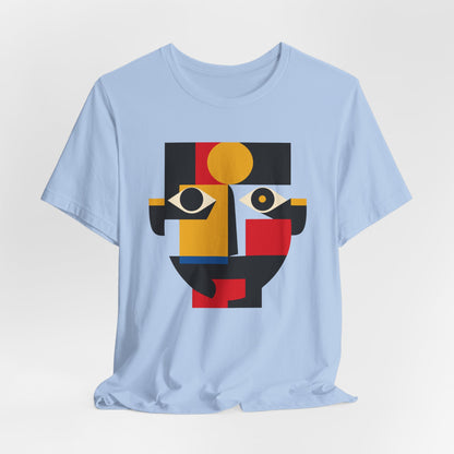 Abstract Geometric Face T-Shirt — Modern Cubist Art Tee
