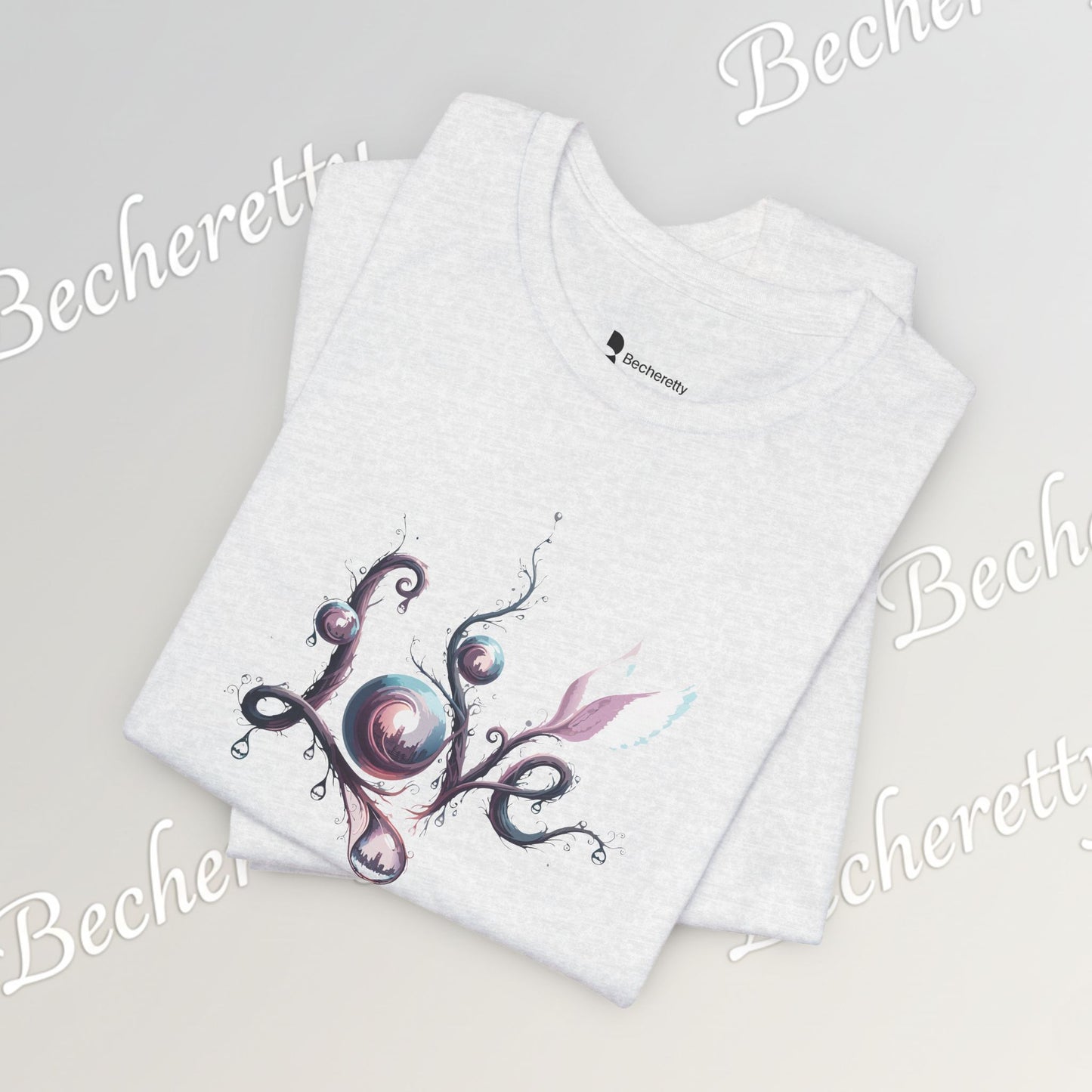 Love Script Tee - Romantic Floral Typography T-Shirt - Art Graphic Becheretty - Ideal gift for your loved one