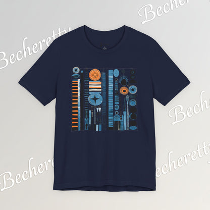 Modern Geometry Tee  "Urban Totems" Art Graphic Becheretty - Timeless, versatile, and unmistakably modern.
