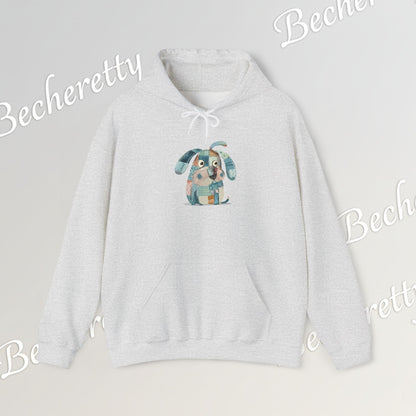 Cute Watercolor Dog Hoodie - art Graphic Becheretty - Colorful Puppy Sweatshirt