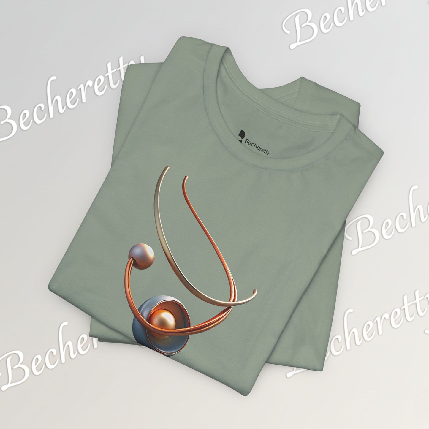 Artistic Graphic T-Shirt Becheretty - Stylish Necklace Design - Casual Wear, Gift for Art Lovers, Summer Fashion, Everyday Comfort